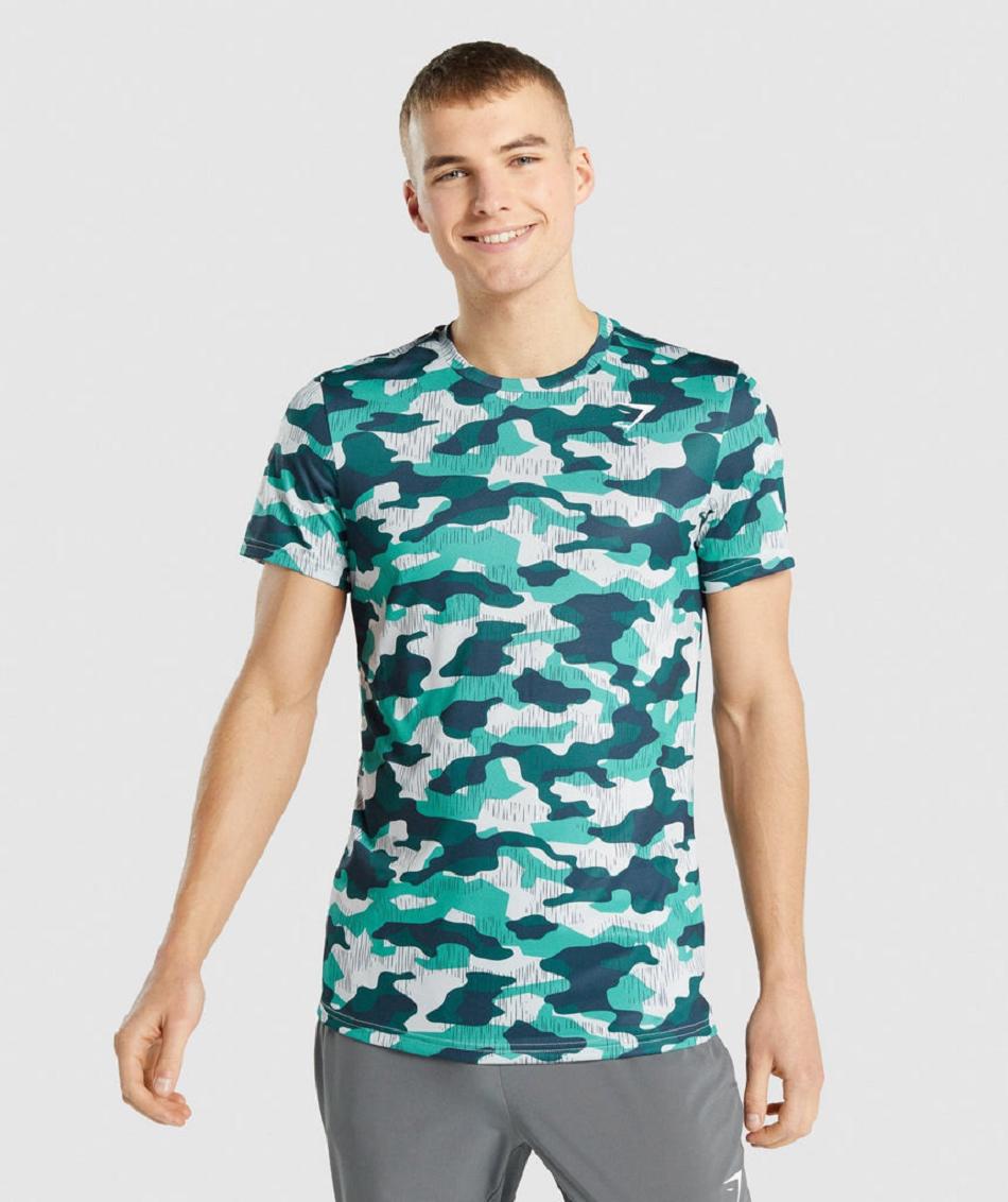 T Shirts Męskie Gymshark Arrival Turkusowe | PL 3890AHK